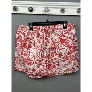 Soobaya Swim‎ Short Mens Size XXL Trunks Red Floral Love Lined Pockets Beach